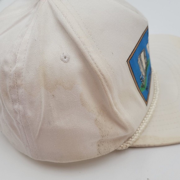 Vintage Teaming Up For Success White Rope Snapback Trucker Hat Cap Distressed - Picture 11 of 13